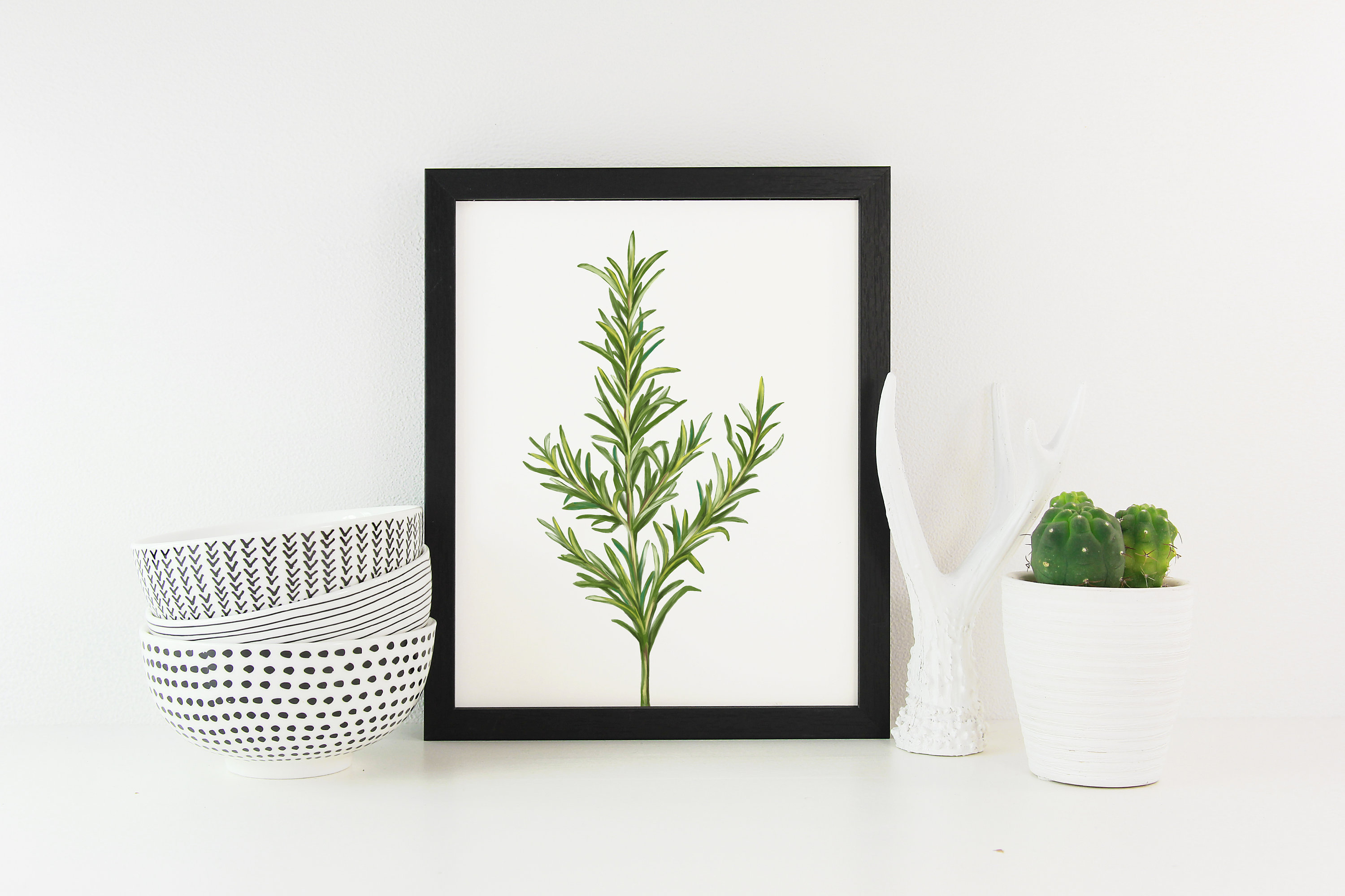 Rosemary Plant Art Print: Calming Modern Decor - Etsy