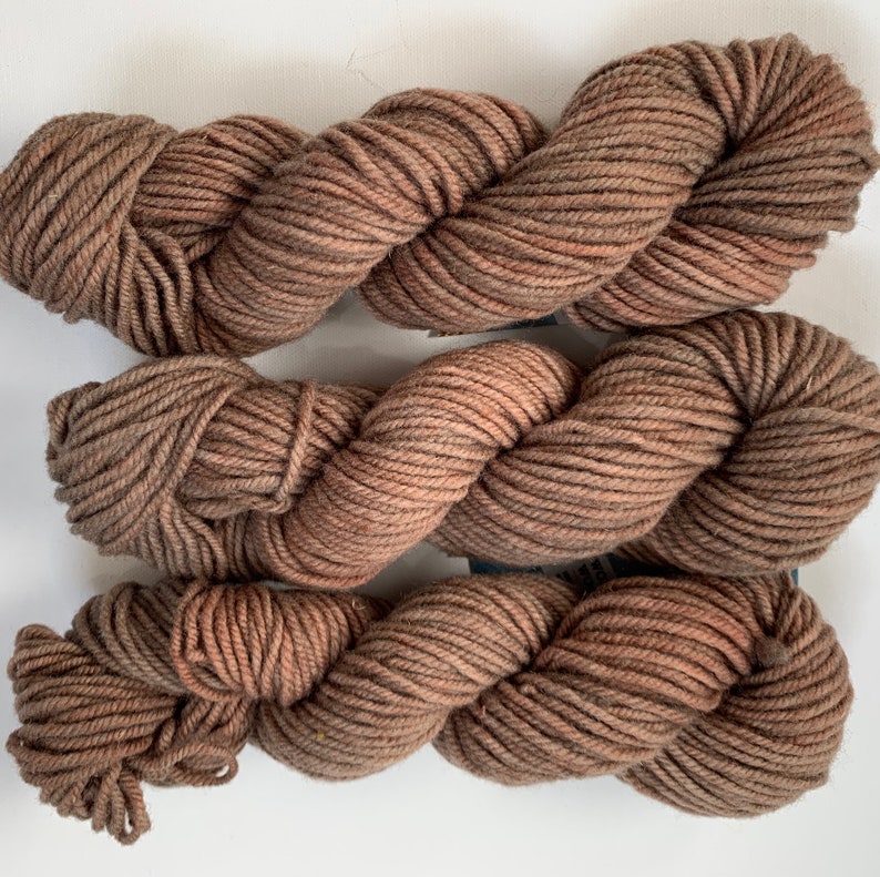 Brown Wool Yarn Skein Punch Needle Yarn 100/% Wool 90 Yards Medium Brown Hand Dyed Yarn 58 Bulky 56 Grams