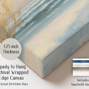 Beach Art Print, Coastal Artwork, Living Room Art, Ocean Lover Gifts, Quiet Beach Wrapped Edge Canvas