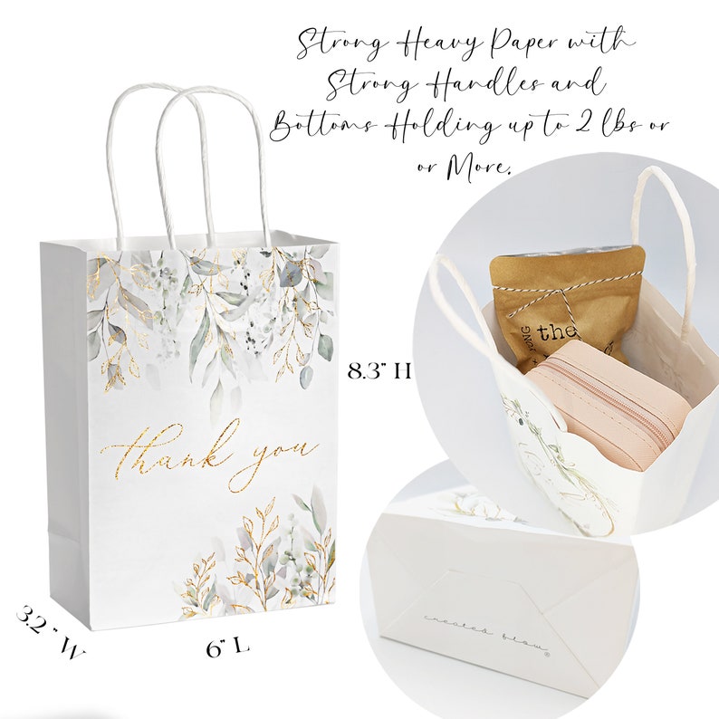 Wedding Thank You Bags for Gifts Bridesmaid Gift Bag Client Appreciation Thank You Bag Birthday Thank You Bag Hotel Thank You Bag Boho Gold image 4