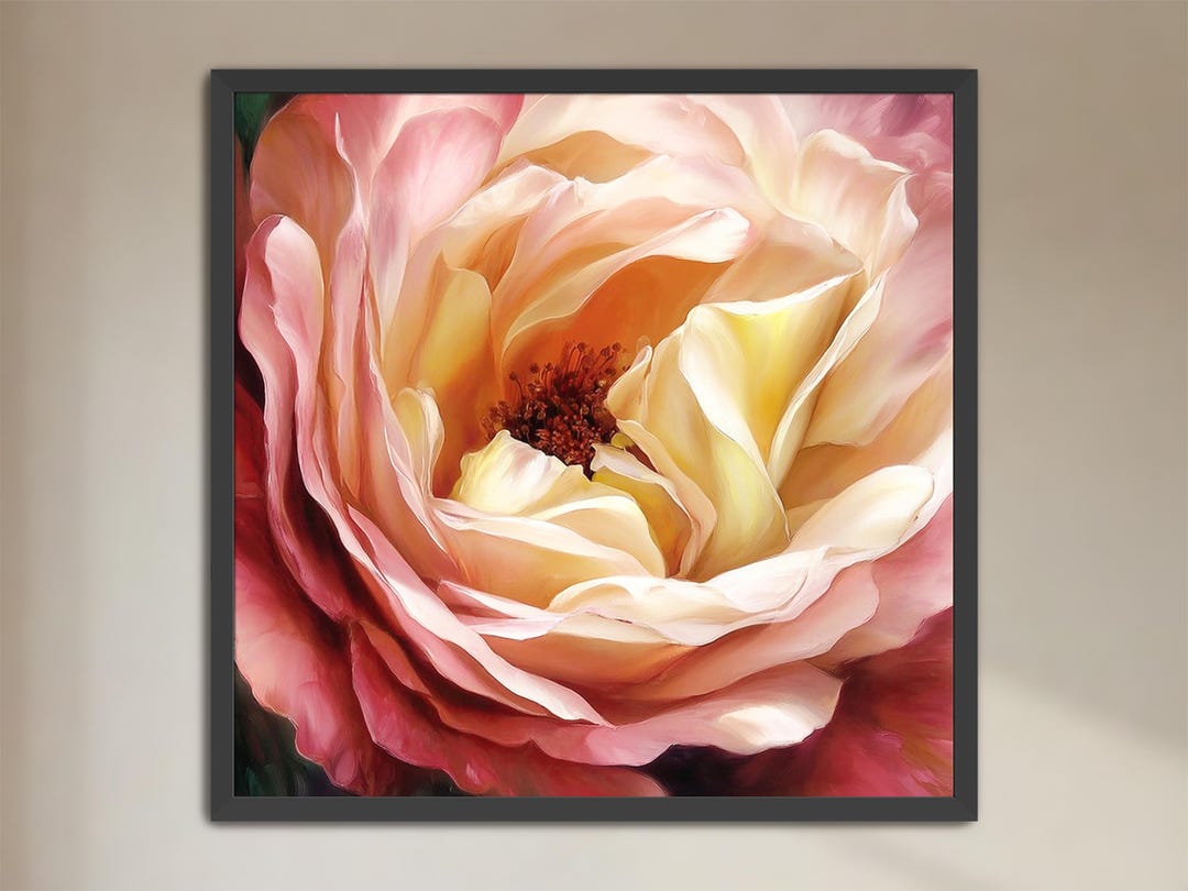 Pink Rose Art Print, Botanical Wall Art, Floral Artwork, Bedroom Wall ...