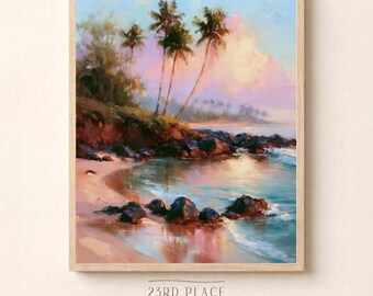 Tropical Wall Art, Coastal Print, Beach Lover Gift, Hawaiian Artwork, Beach Home Decor