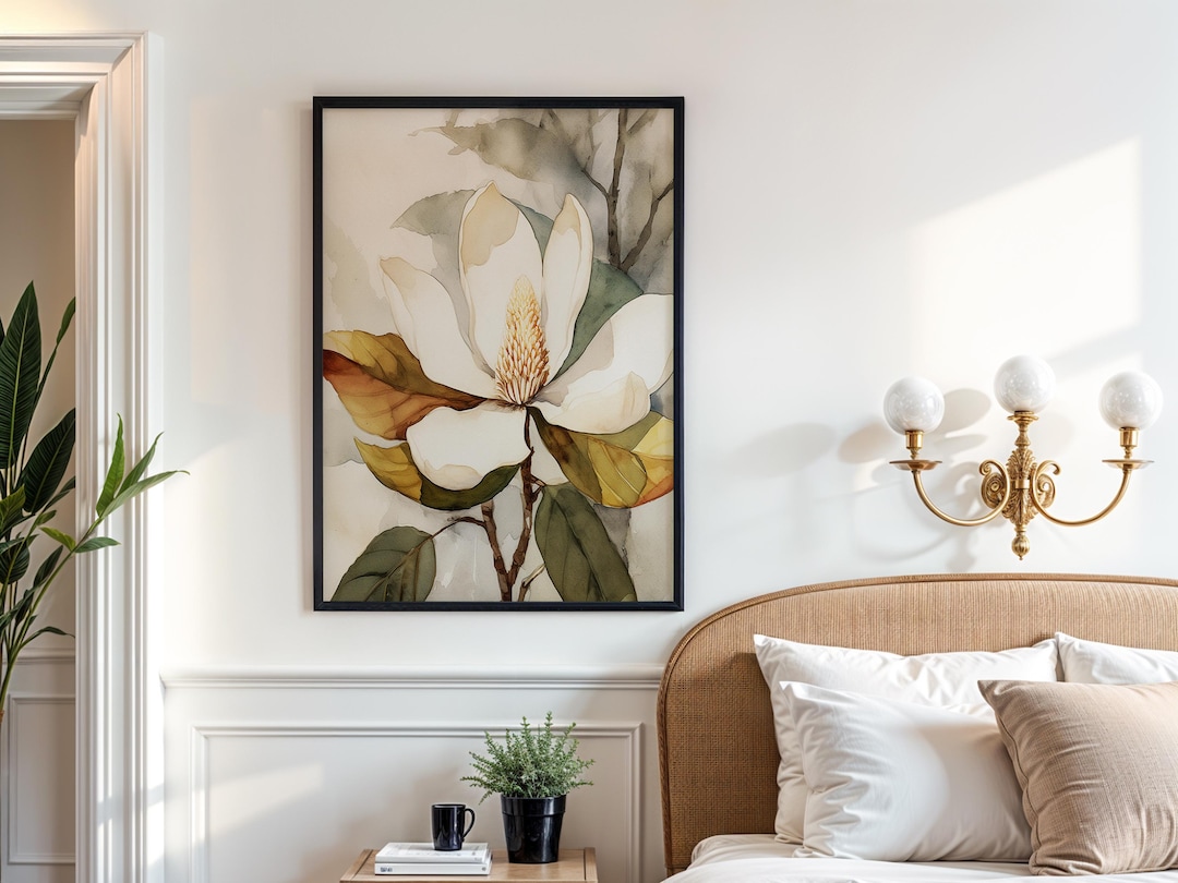 Magnolia Flower Wall Art for Home With Vintage Floral Prints for ...