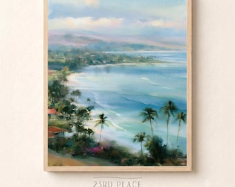 Tropical Beach Art, Ocean Artwork, Coastal Print, Ocean Lover Gift, Living Room Artwork