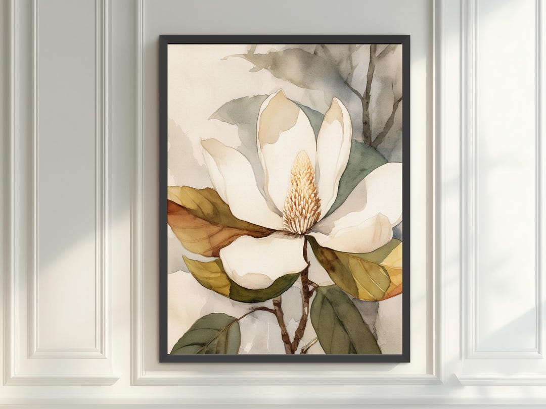 Magnolia Flower Wall Art for Home With Vintage Floral Prints for ...