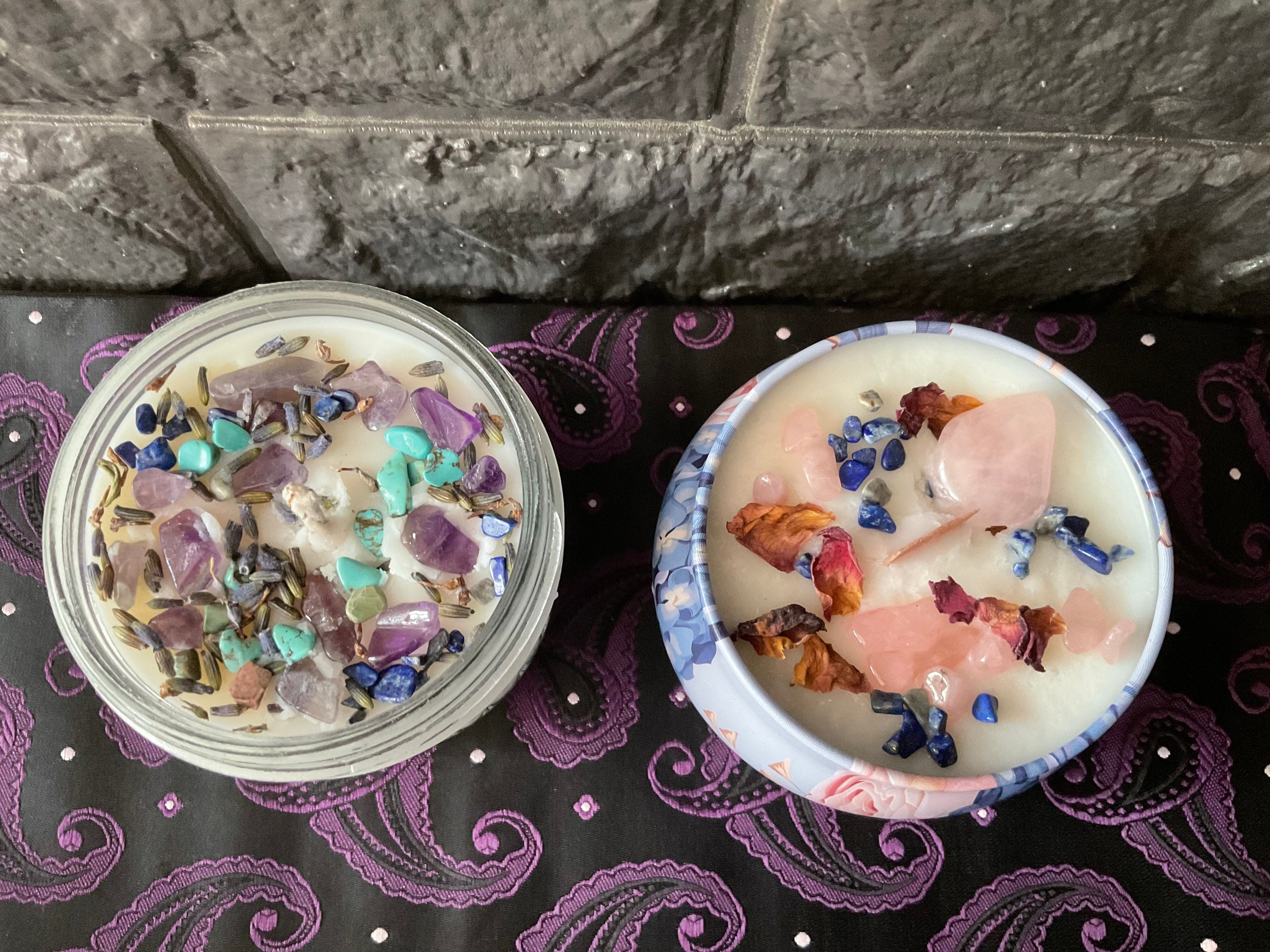 Crystal Candle With Hidden Mystery Crystal, Intention Candle - Etsy UK