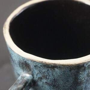 Ceramic mug, Blue Teamug, Handmade, Big Coffeemug, Christmas gift, 300ml, Gift for men afbeelding 4