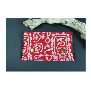 Kleine Tasche, Tabakbeutel, Indisch batik, rot weiß, batik Textil Indien, Zigarettentasche, Federpenal, Stiftetasche, Zubehörtasche