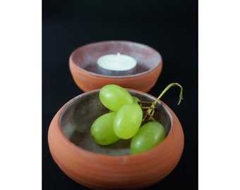 Two small ceramic pots, accessories bowl Set, Tapas Bowls, handmade pottery, small appetizer pots, molecular gastronomy, opposites attract