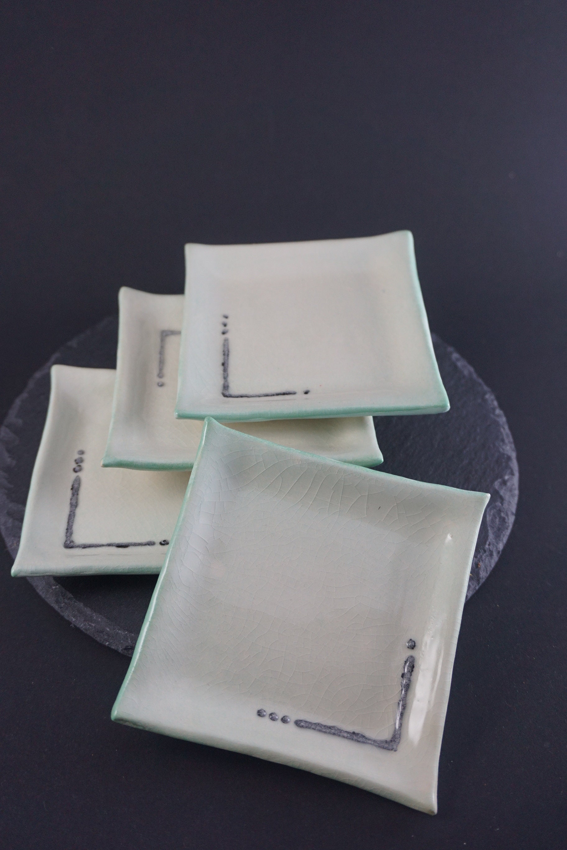 Small appetizer plates Set of 4 handmade ceramic plates Etsy Polska