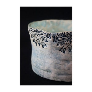 Ceramic deco bowl, one of a kind, organic shaped bowl, bowl for everything, pottery, blue ceramic bowl, mandala