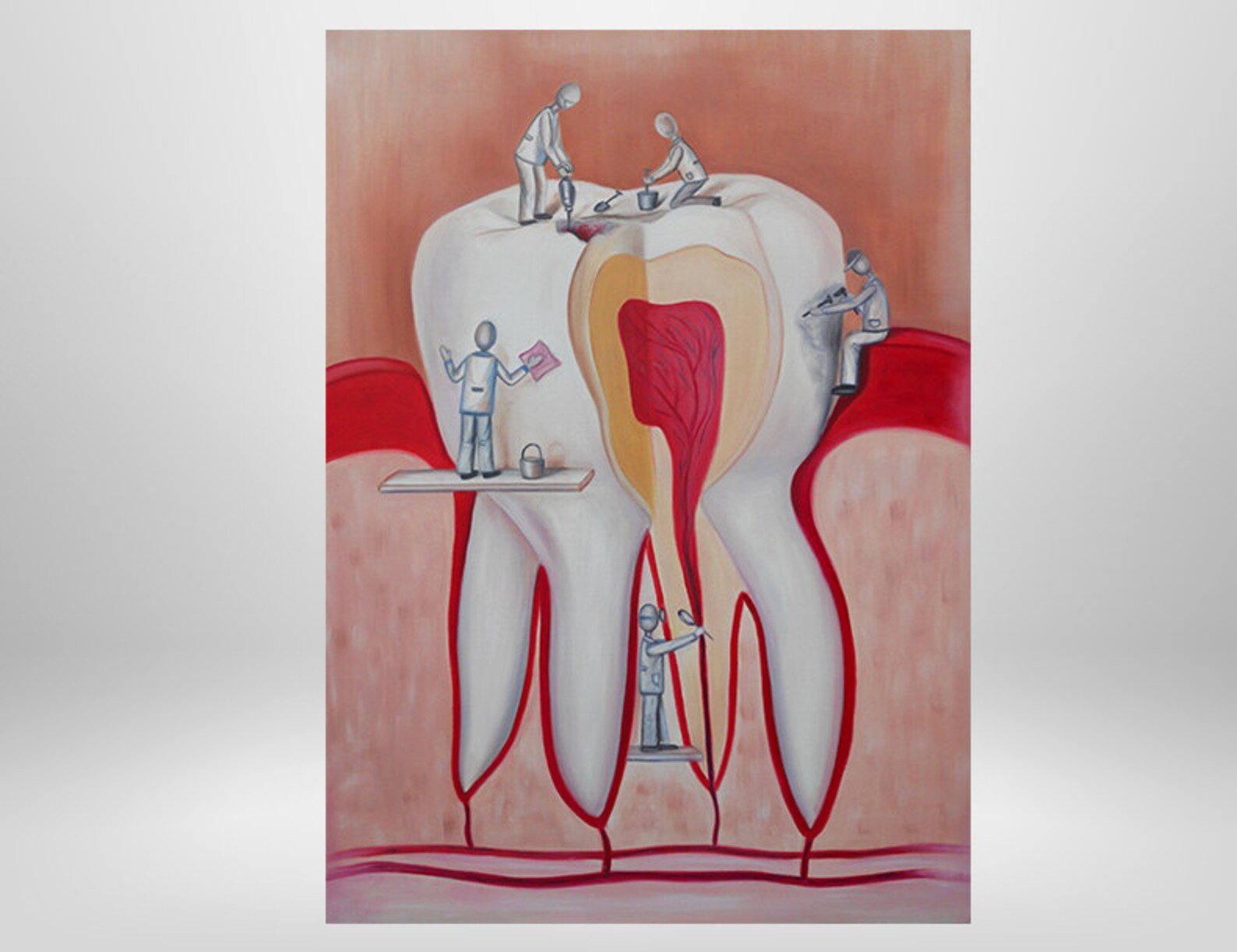 Original Oil Painting Dentist Doctor Dentist Tooth Etsy