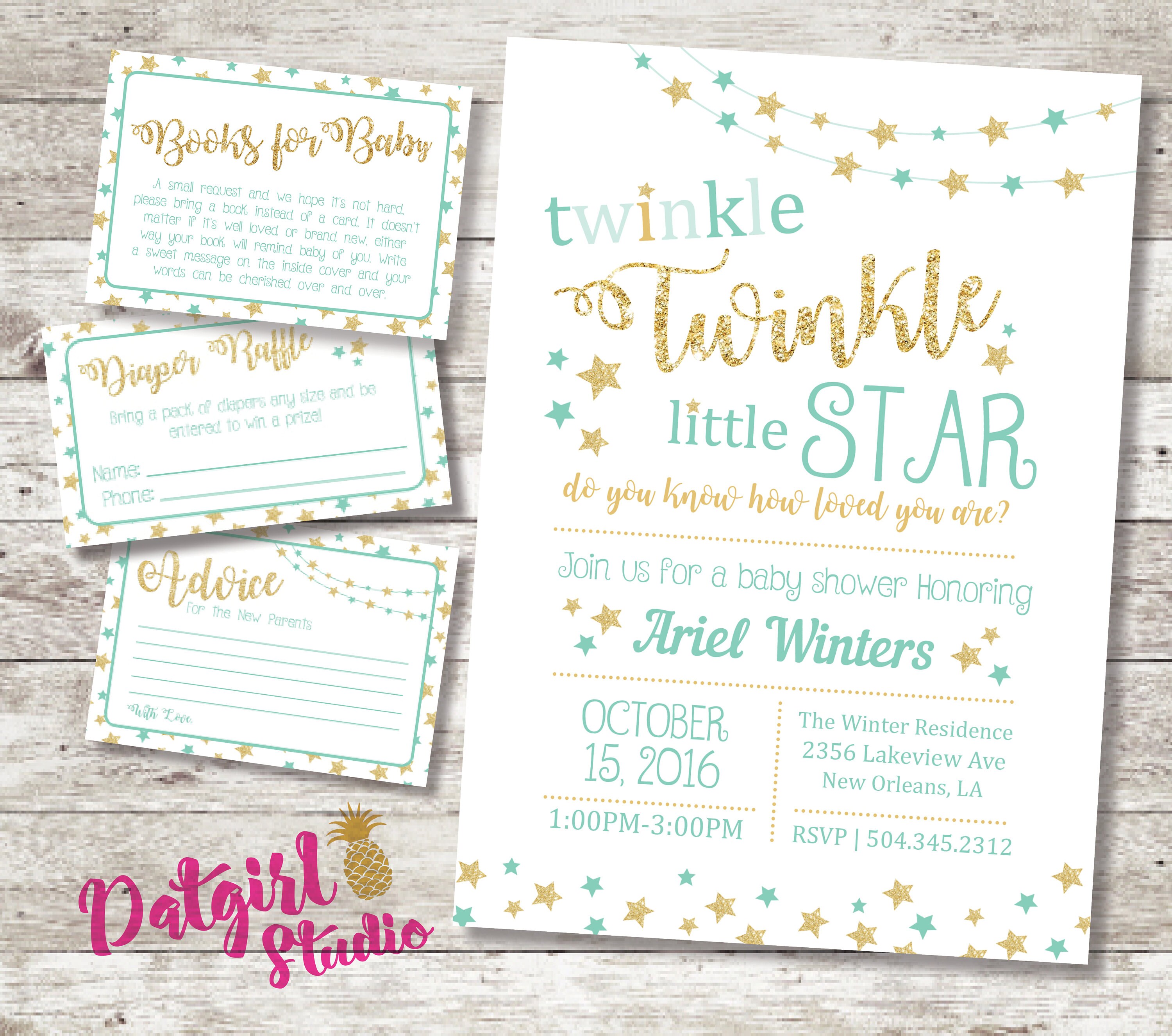 Twinkle Twinkle Little Star Baby Shower Invitation book Etsy