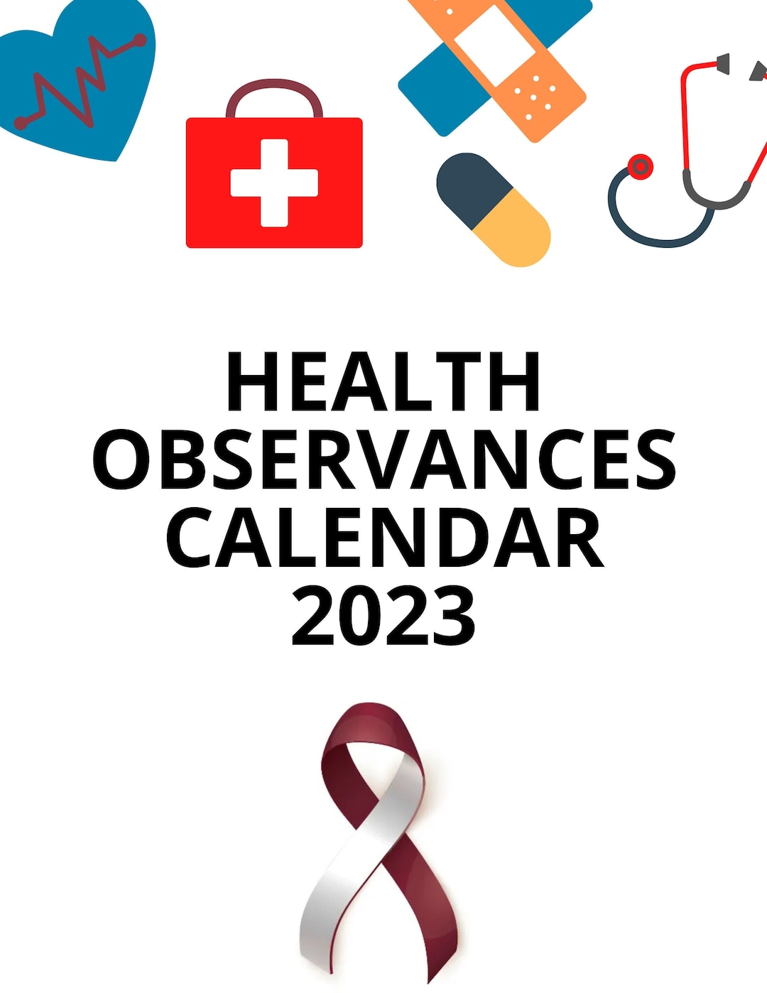 Marketing Health Observances Calendar 2023 Themes 4 Digital Etsy