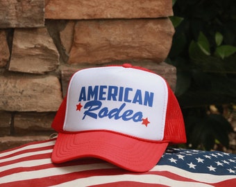 American Rodeo Trucker hat customizable