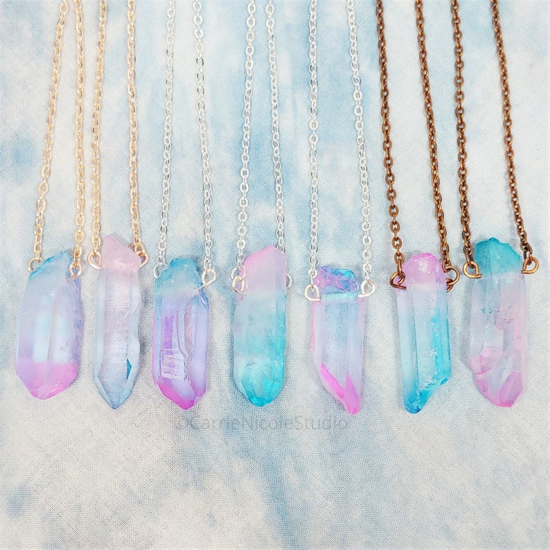 Fairy Kei Aura Quartz Crystal Necklace / Pastel Goth Choker / Etsy
