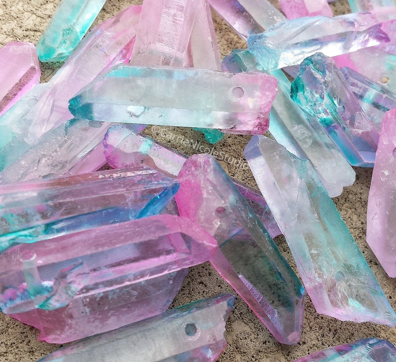 Pastel Goth Aura Quartz Crystal Choker Necklace Wire Wrapped Etsy