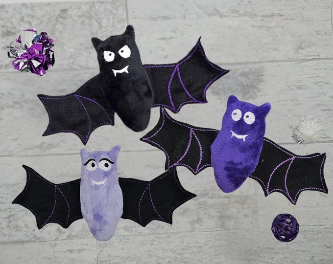 Featured listing image: Catty Batty: Refillable Minky Bat Toy with Whimsical Flair