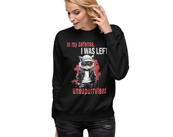 In my Defense - Gangster cat - Unisex Premium Sweatshirt