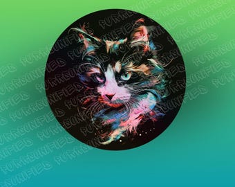 Holo Tuxie Cat Vinyl Stick