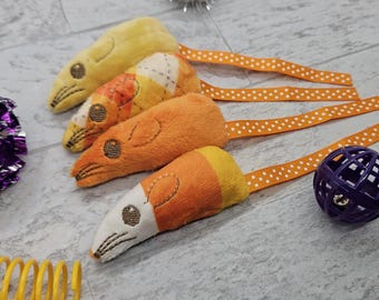 2025 Halloween Candy Corn Minky Meeses: Organic Catnip-Filled Play Delights