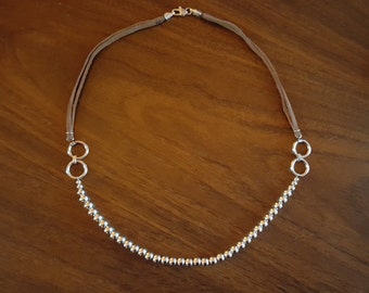 Silver and Leather Necklace