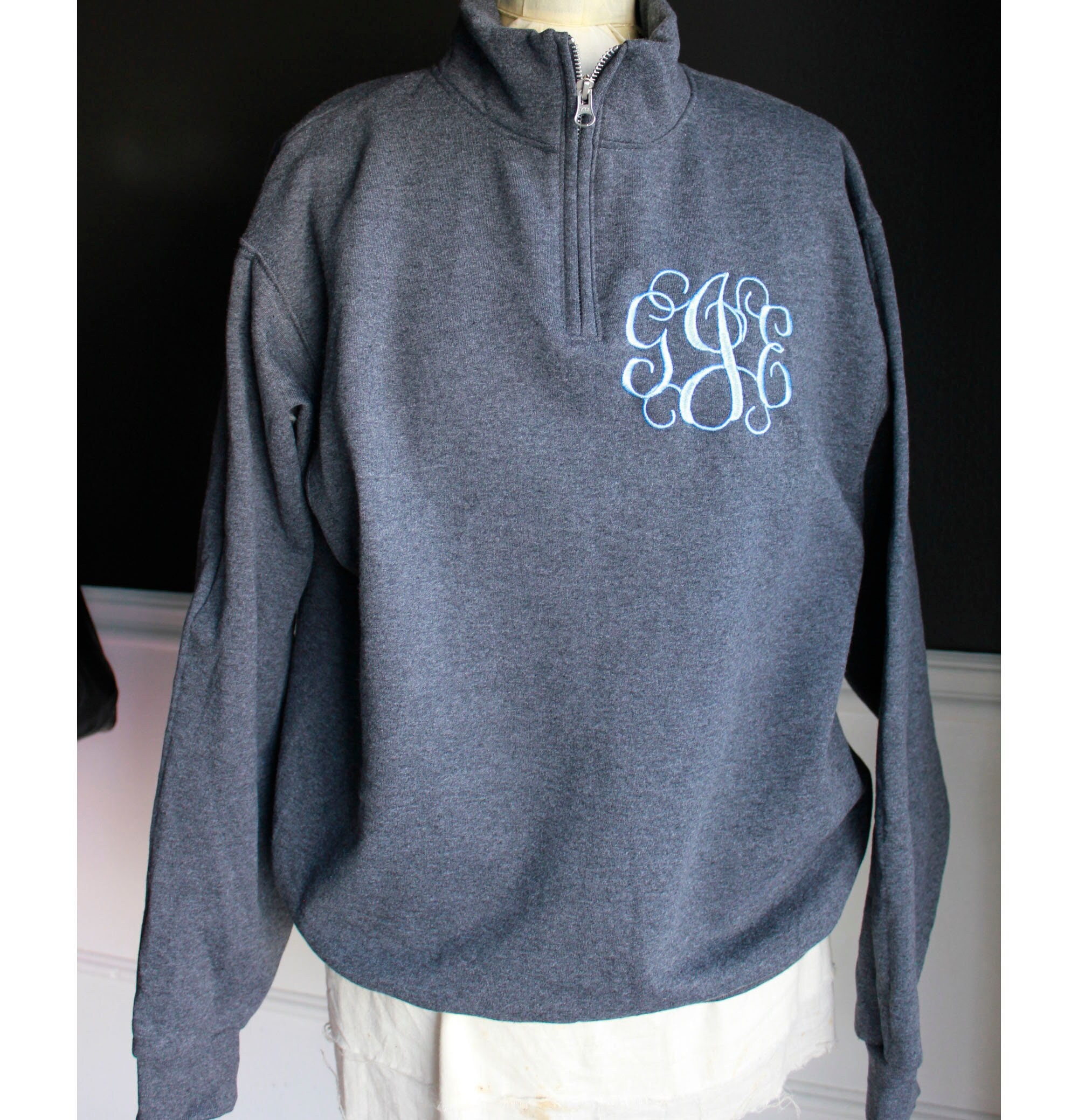 Quarter Zip Monogram Sweatshirt 