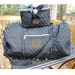 Caitlyn Fritsinger reviewed Satin black quilted duffle bag with gold zippers and cosmetic bag