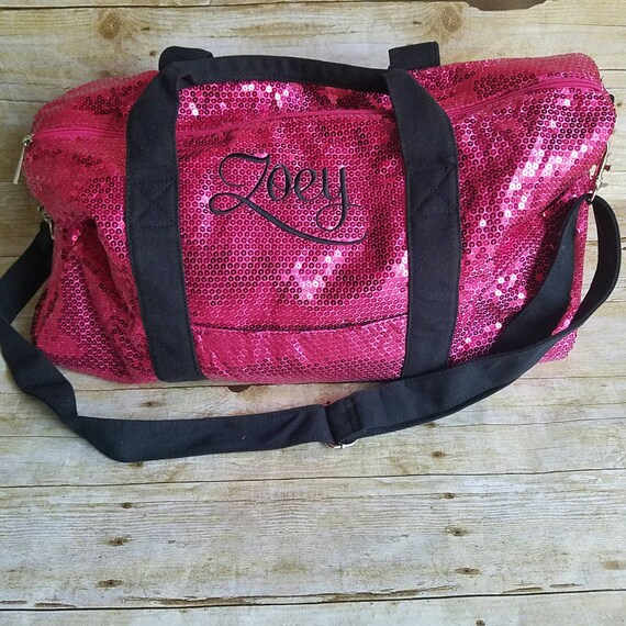 pink sequin duffle bag