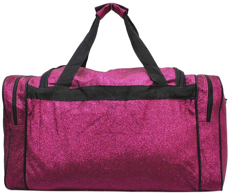 Personalized hot pink glitter duffle bag monogrammed duffel Etsy