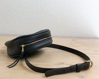 0400~Braided Soft Leather Belt Bag with External Pocket main image 0