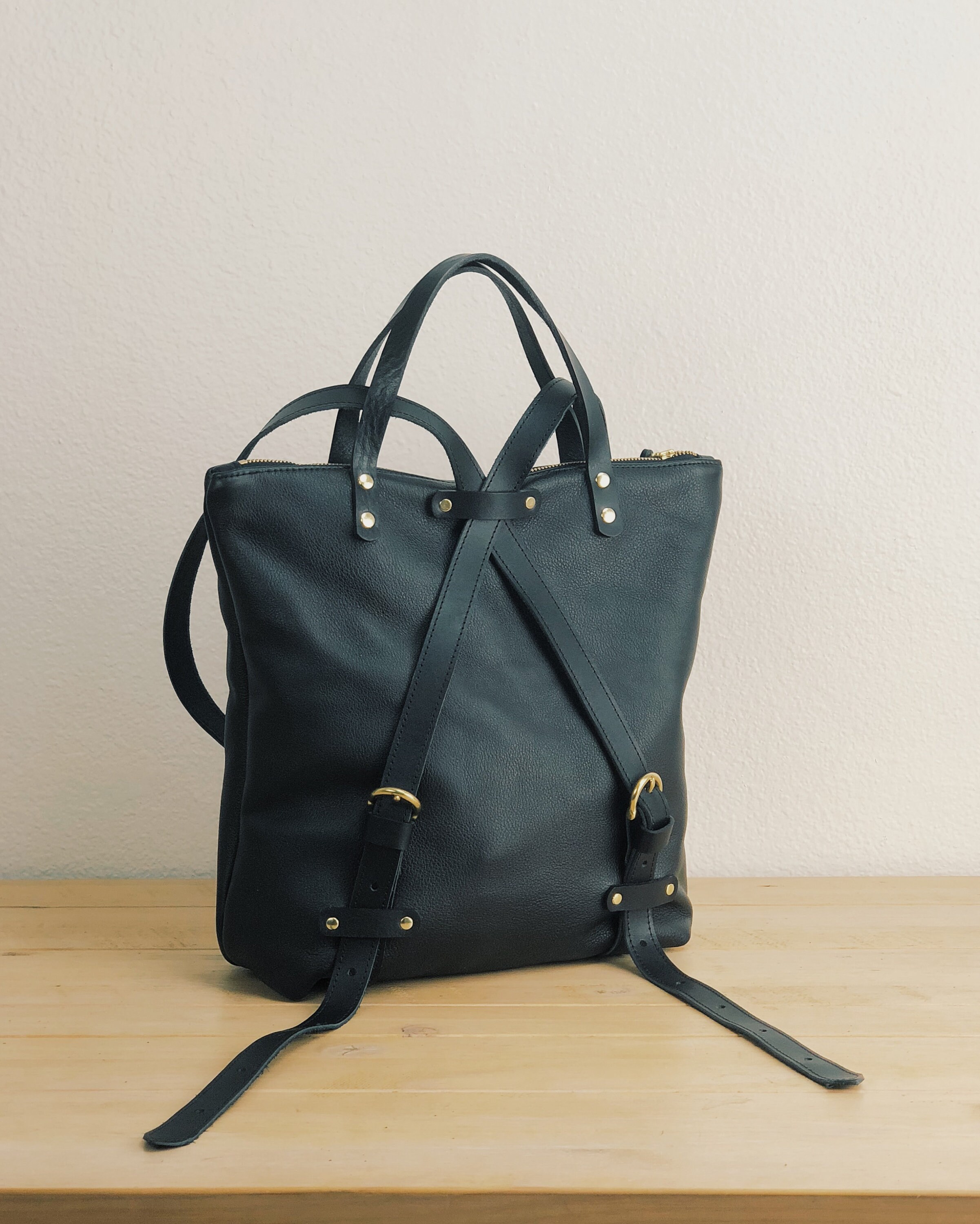 medium leather backpack womens