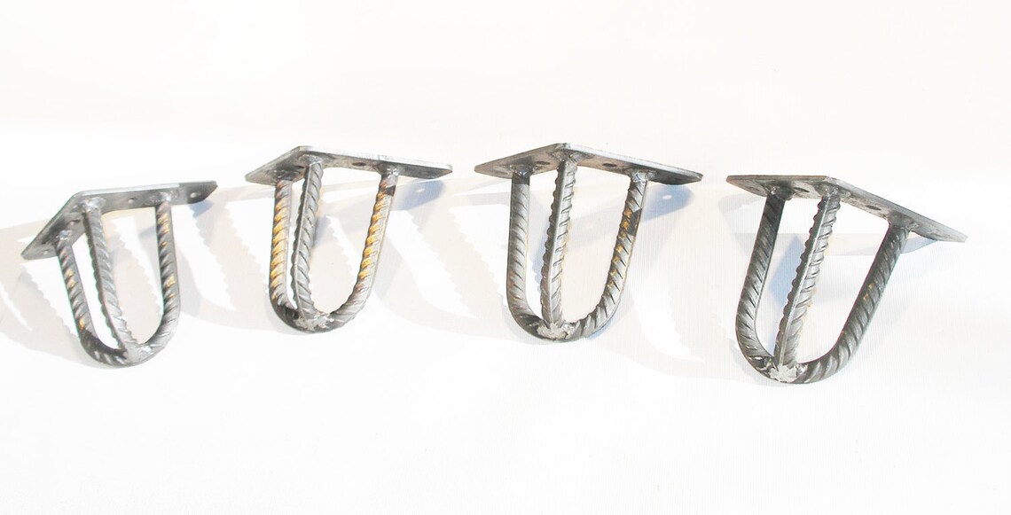 4 10cm 3 Rod Hairpin Legs. Raw Steel Rebar 3/8 10mm Etsy