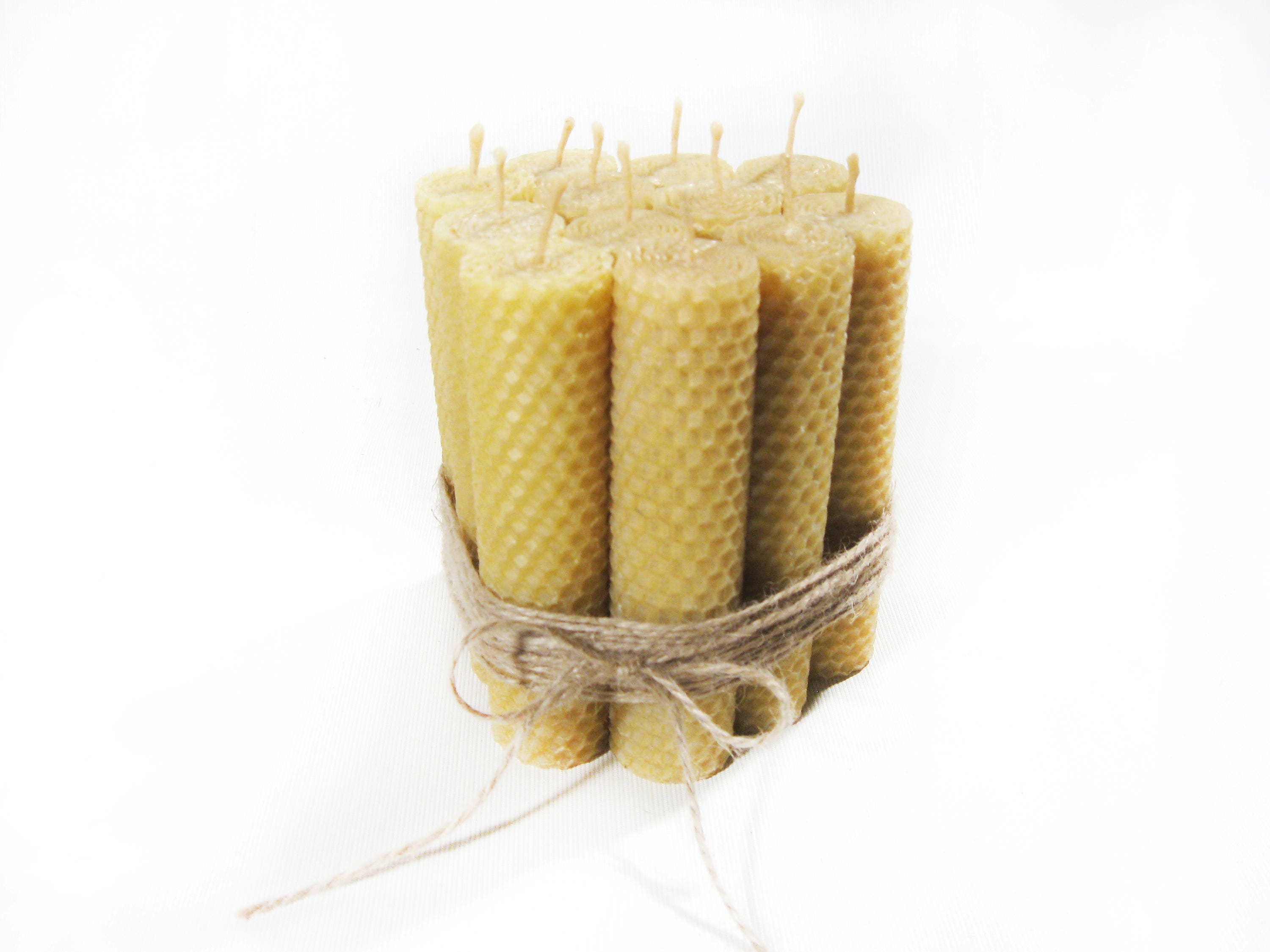 Set of 12 Beeswax candles. Pure Beeswax HandRolled Candles. Etsy