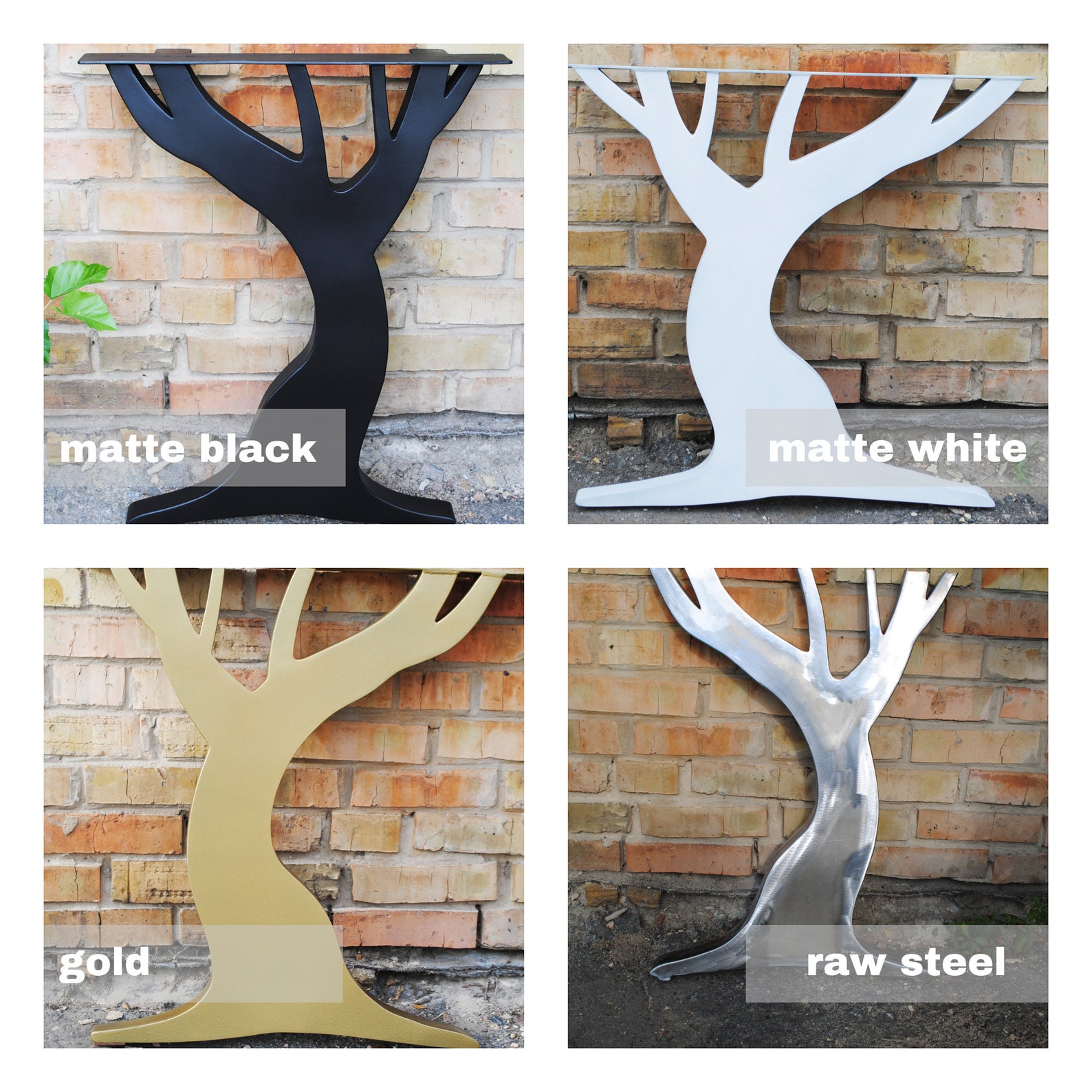 Oak Tree Table Legs. Dining Table Legs. Metal Table Legs. Etsy UK