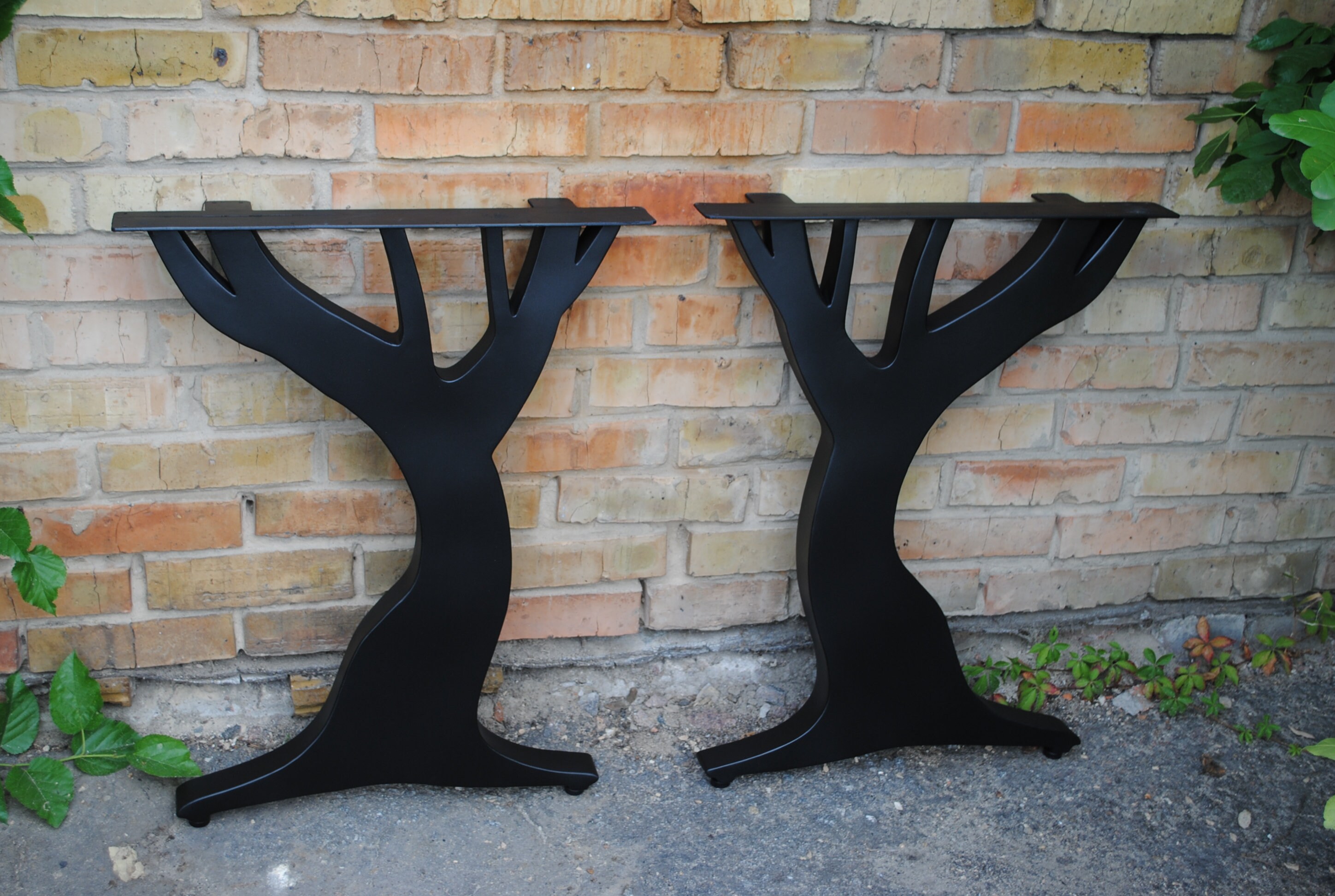 Oak Tree Table Legs. Dining table legs. Metal Table legs. Etsy
