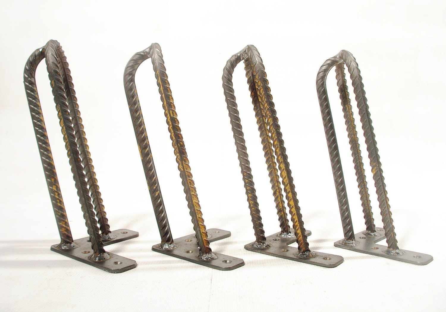 Coffee table legs. 3 Rod legs. Rebar Hairpin Legs. Raw Steel Etsy