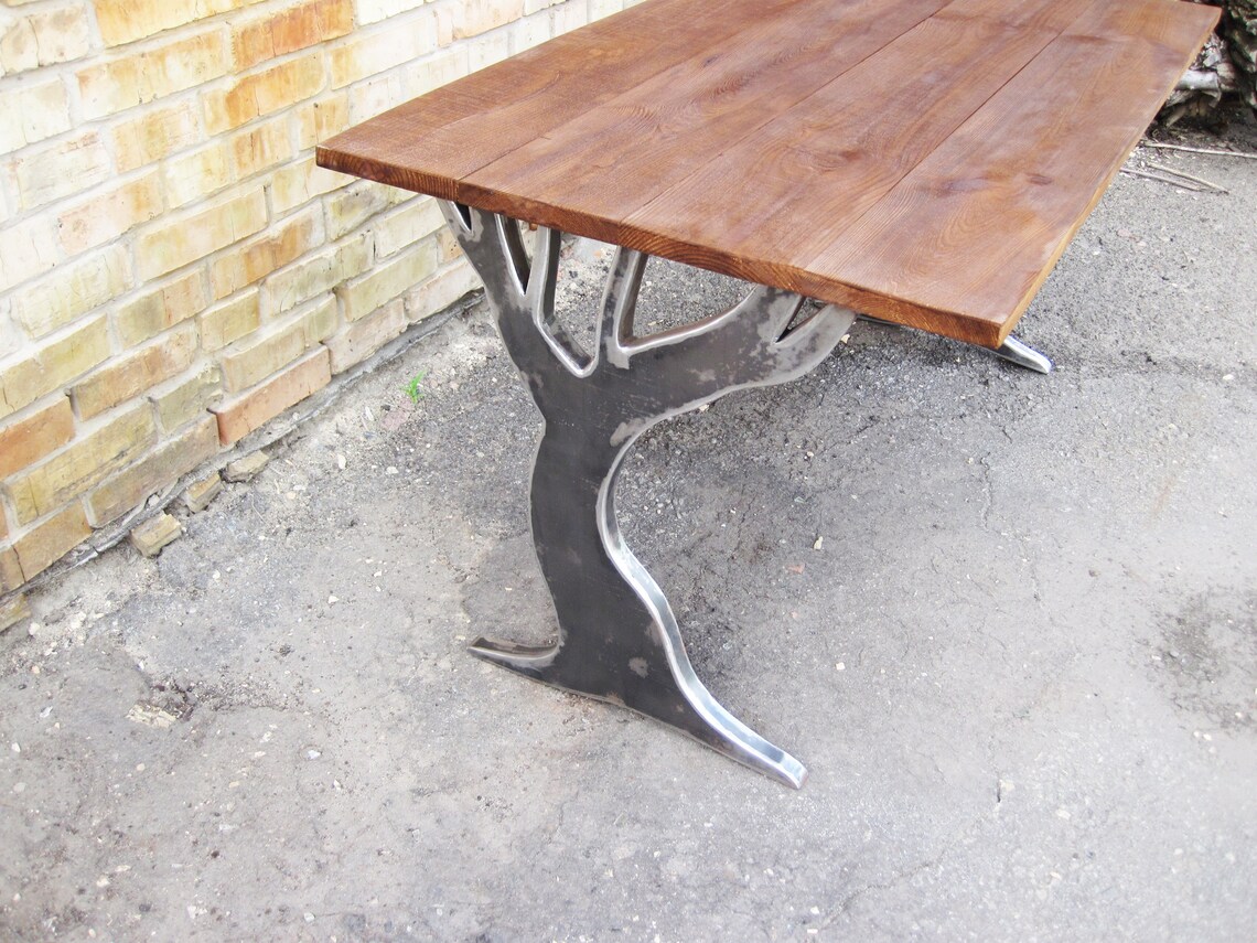 Oak Tree Table Legs. Dining table legs. Metal Table legs. Etsy
