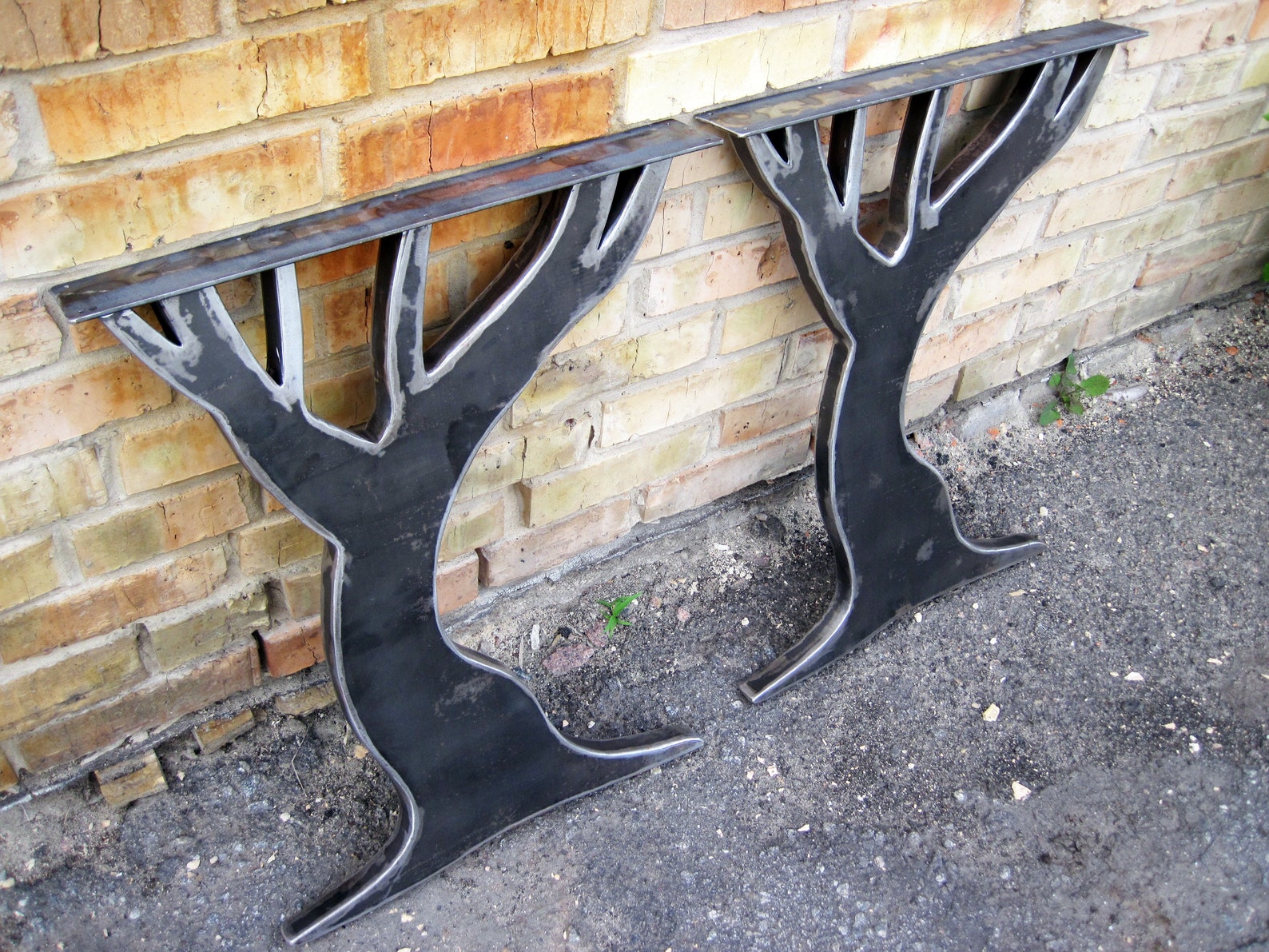 Oak Tree Table Legs. Dining table legs. Metal Table legs. Etsy