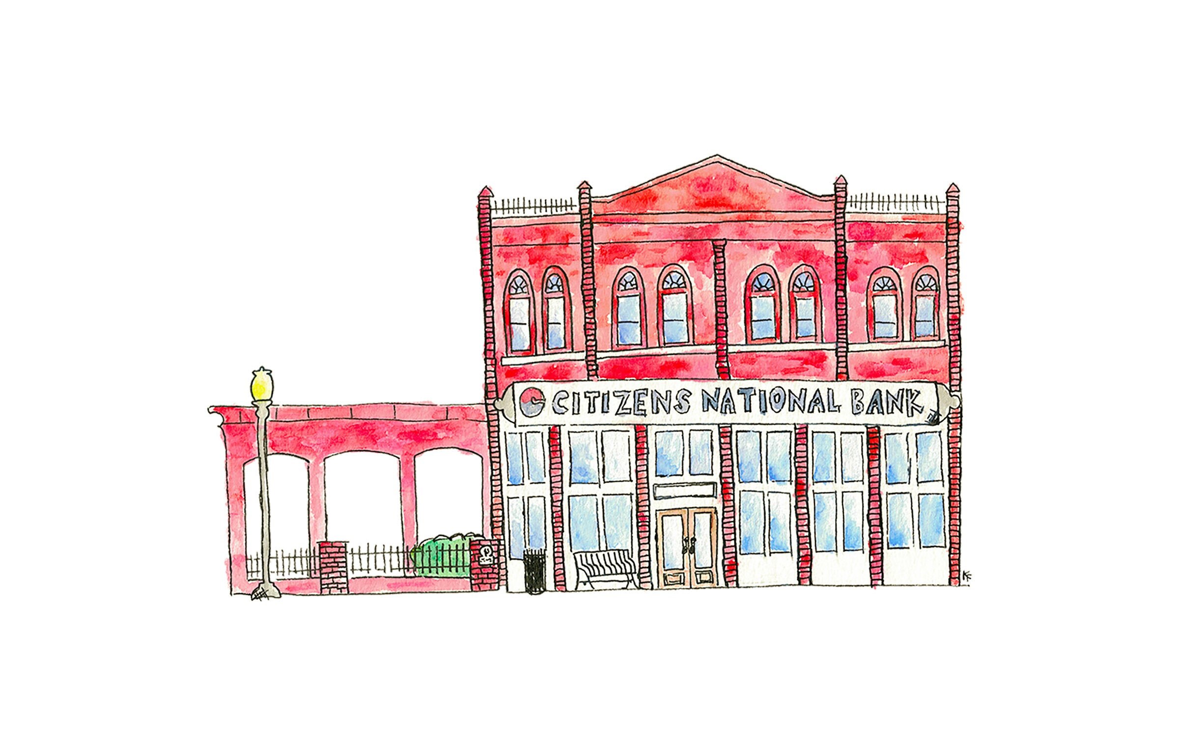 Taylor Texas Hometown Watercolor Prints 8x10 and 5x7 Etsy