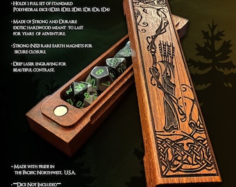 Ranger - Handcrafted Brazilian Cherry Wood Dice Box: D&D, Pathfinder Storage