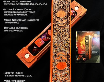 Skull & Lace Dice Box: Brazilian Cherry Wood RPG Gaming Accessory