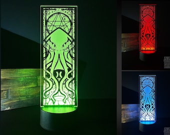 Cthulhu LED - Decorative Light - Night Light - Desk Light, USB or Battery Powered by Eldritch Arts®