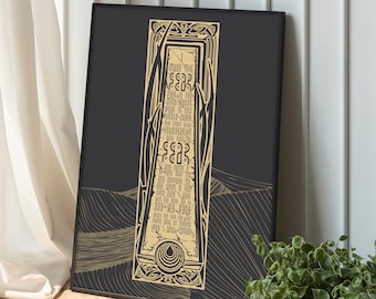 Dune - Bene Gesserit Litany Against Fear Obelisk - Large Print, Heavy Premium Matte Art Paper 24"x36" Black and Gold Design By EldritchArts®