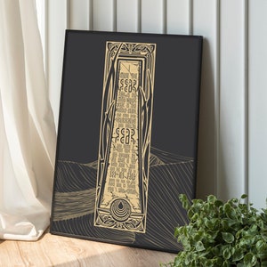 Dune - Bene Gesserit Litany Against Fear Obelisk - Large Print, Heavy Premium Matte Art Paper 24"x36" Black and Gold Design By EldritchArts®