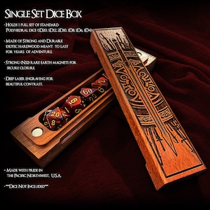 Fighter Theme Dice Box - Handcrafted Storage Vault for Players of Dungeons and Dragons, DnD, Pathfinder, Table Top Role Playing Games