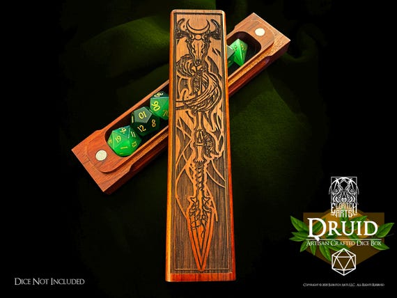Druid Themed Dice Box - Personalizable Elegant Artisan Crafted Dice Storage by Eldritch Arts®