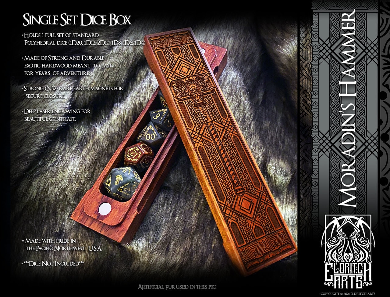 Dice Box Moradin's Hammer RPG, Dungeons and Dragons, D&D, DnD