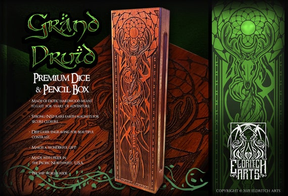 Dice Box - Grand Druid - RPG, Dungeons and Dragons, DnD, Pathfinder, Role Playing and Gaming Accessories by Eldritch Arts