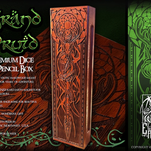 Dice Box - Grand Druid - RPG, Dungeons and Dragons, DnD, Pathfinder, Role Playing and Gaming Accessories by Eldritch Arts